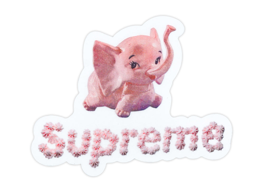 supreme pink elephant sticker